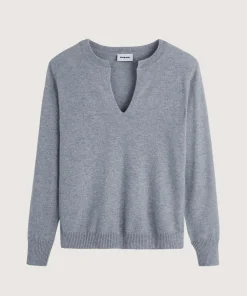 Online Rodier Pull col tunisien en cachemire gris