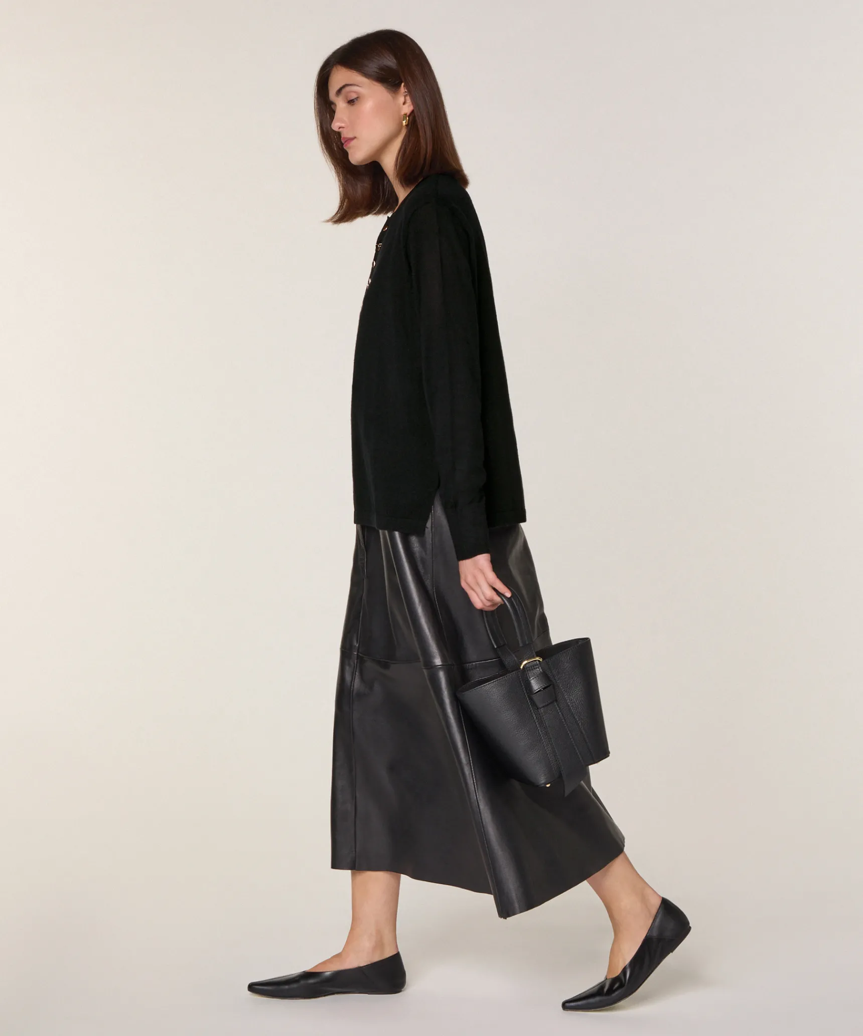 Outlet Rodier Pull col tunisien en laine mérinos noir