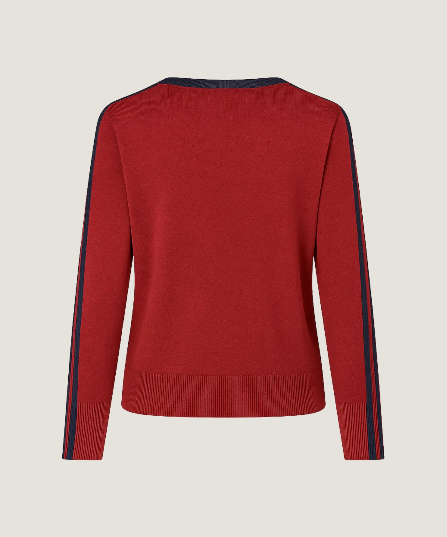 Hot Rodier Pull col V bicolore bleu denim