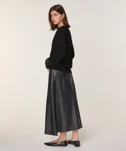New Rodier Pull col V dentelle en laine noir