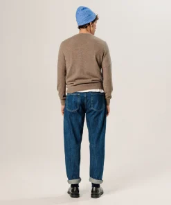 Rodier Pull col V en cachemire taupe chiné