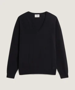 Sale Rodier Pull col V en laine mérinos noir