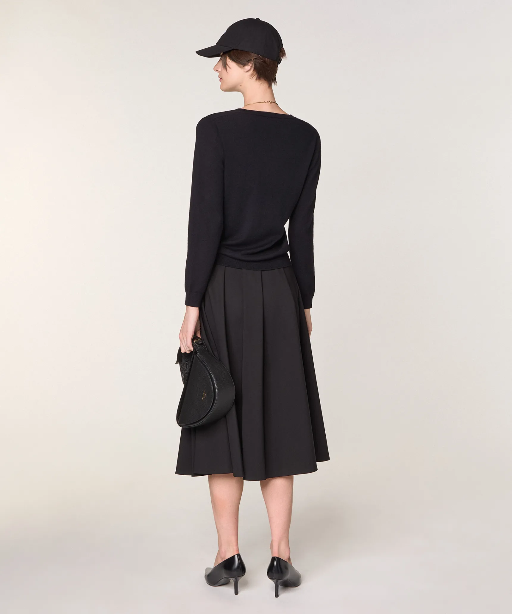 Sale Rodier Pull col V en laine mérinos noir