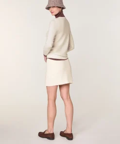 Discount Rodier Pull col V en laine mérinos blanc écru