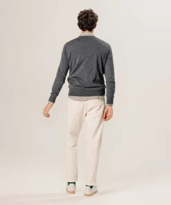 Discount Rodier Pull col V en laine mérinos gris foncé