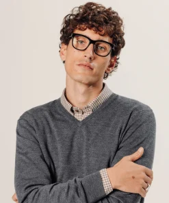 Discount Rodier Pull col V en laine mérinos gris foncé