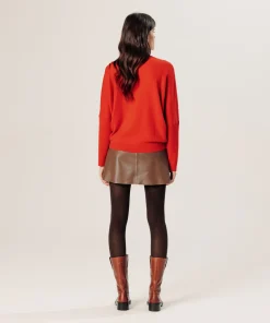 Hot Rodier Pull col V oversize en cachemire orange