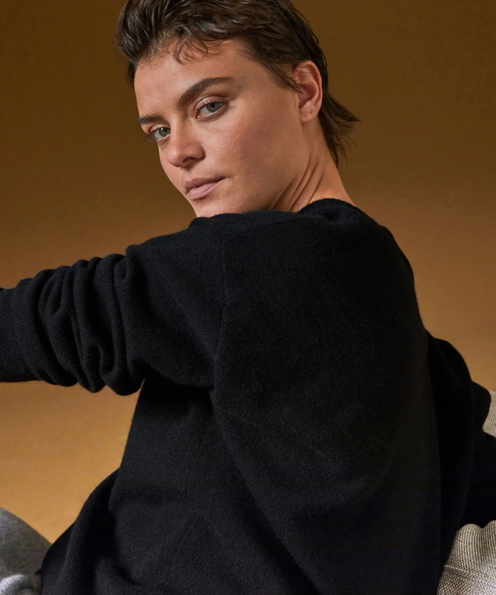 Clearance Rodier Pull col V oversize en cachemire noir