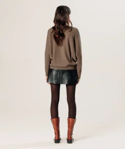 Clearance Rodier Pull col V oversize en cachemire marron havane