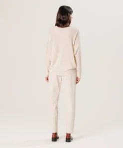 Online Rodier Pull col V oversize en cachemire blanc écru