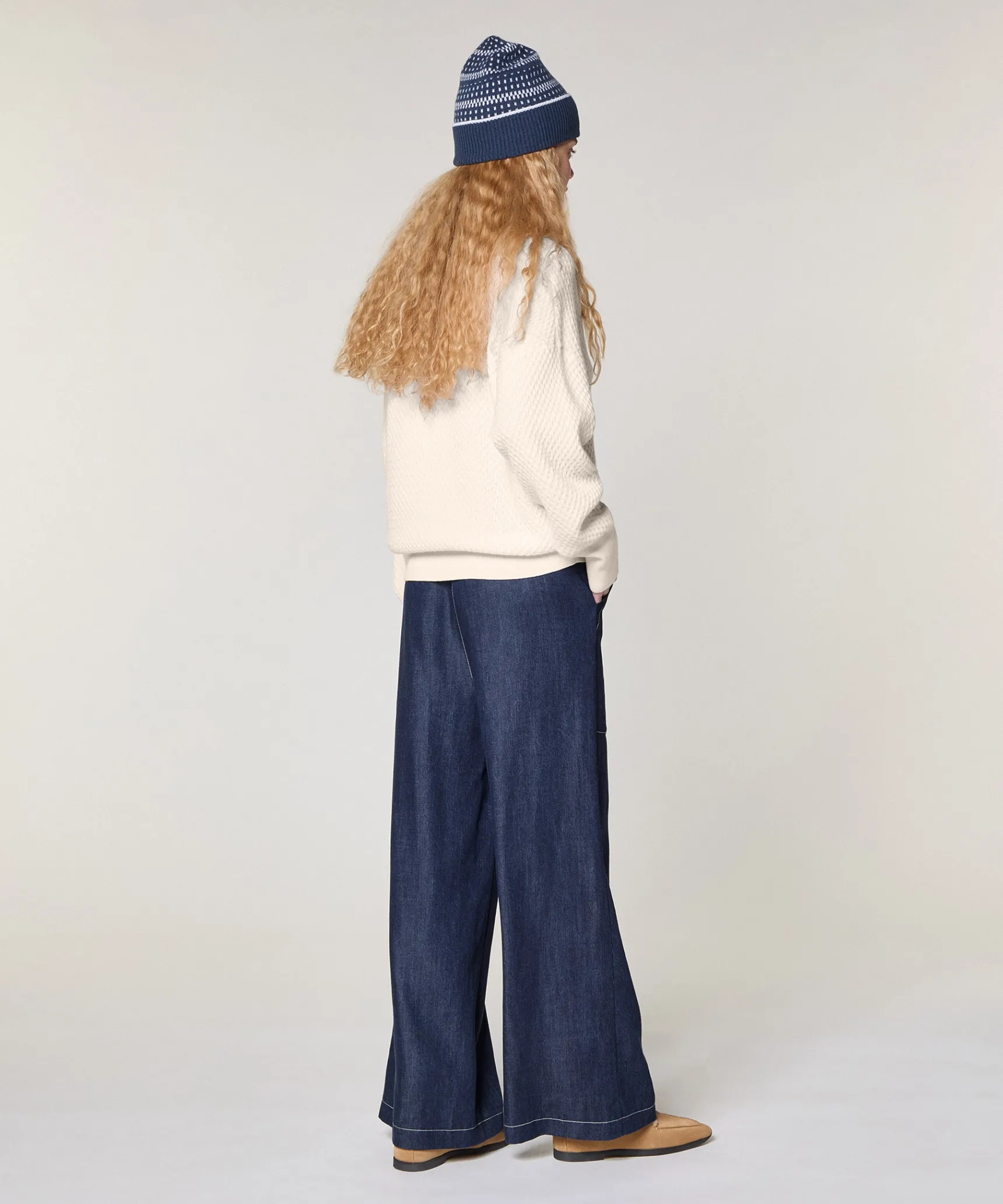 New Rodier Pull col V point fantaisie blanc écru