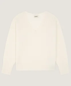 New Rodier Pull col V point fantaisie blanc écru
