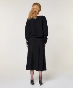 Rodier Pull col V point fantaisie noir