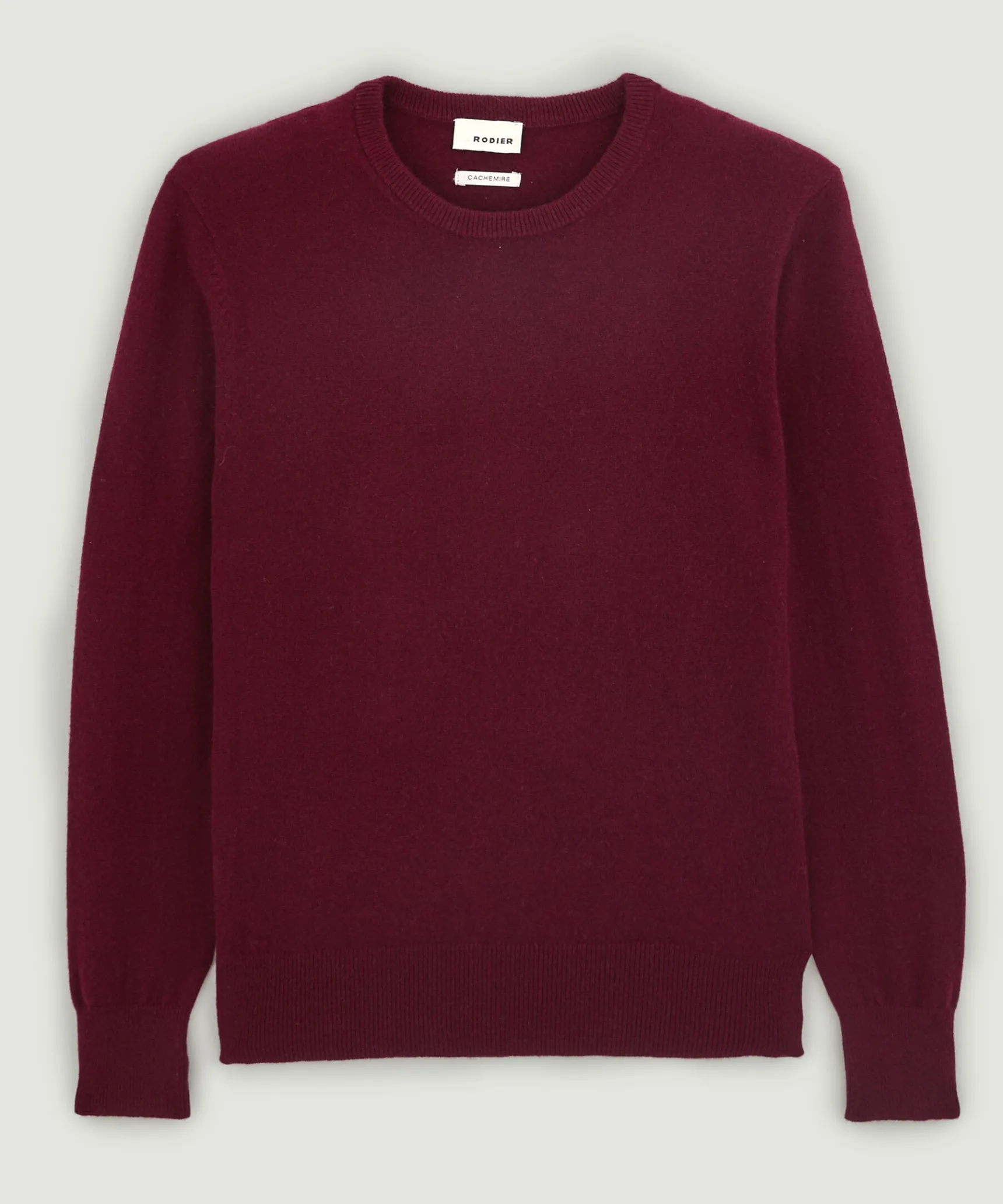Sale Rodier Pull homme col rond en cachemire 2 fils bordeaux