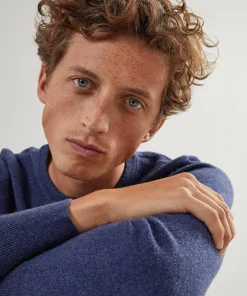 Discount Rodier Pull homme col rond en cachemire 2 fils denim