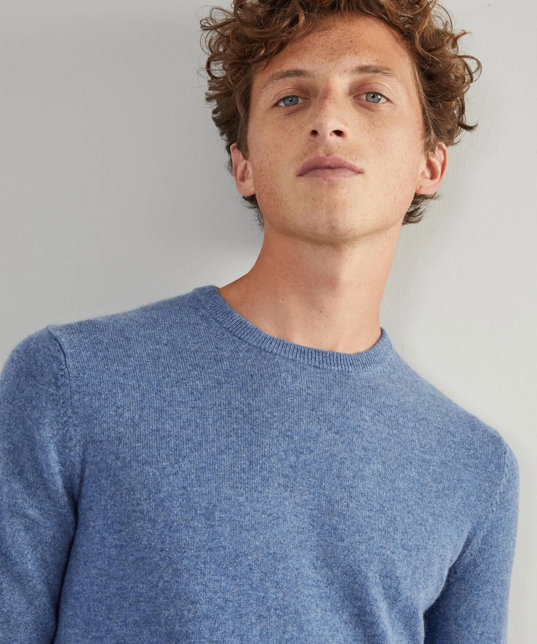 Sale Rodier Pull homme col rond en cachemire 2 fils bleu