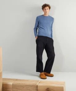 Sale Rodier Pull homme col rond en cachemire 2 fils bleu