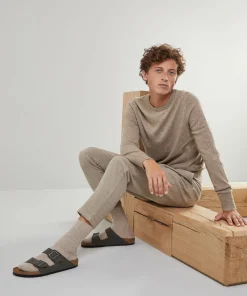 Online Rodier Pull homme col rond en cachemire 2 fils taupe