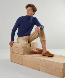 Online Rodier Pull homme col roulé en cachemire 2 fils denim