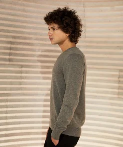 Rodier Pull homme col V en cachemire 2 fils taupe