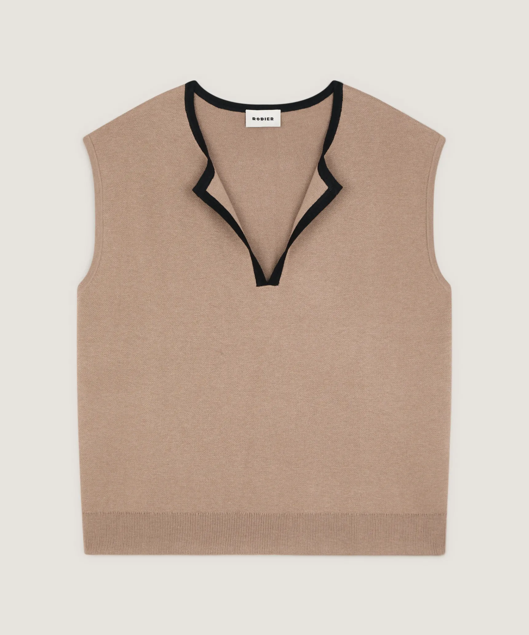 Rodier Pull manches courtes marron moka