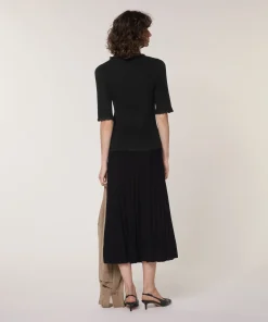 Outlet Rodier Pull manches courtes col roulé noir