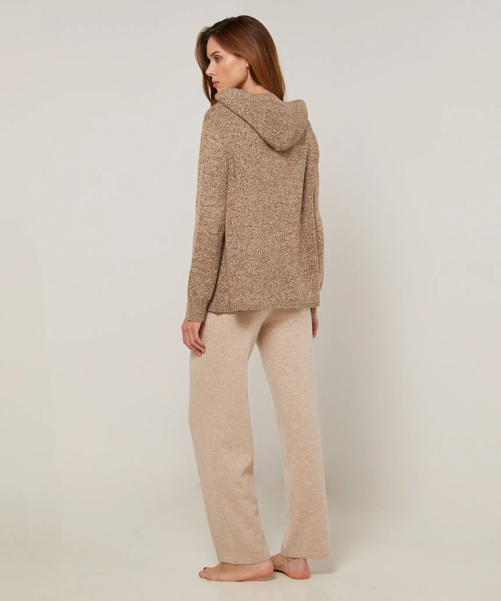 Discount Rodier Pull oversize à capuche chiné marron