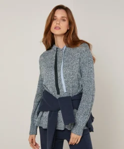 Sale Rodier Pull oversize à capuche chiné bleu