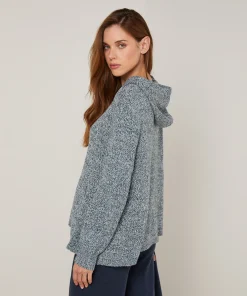 Sale Rodier Pull oversize à capuche chiné bleu