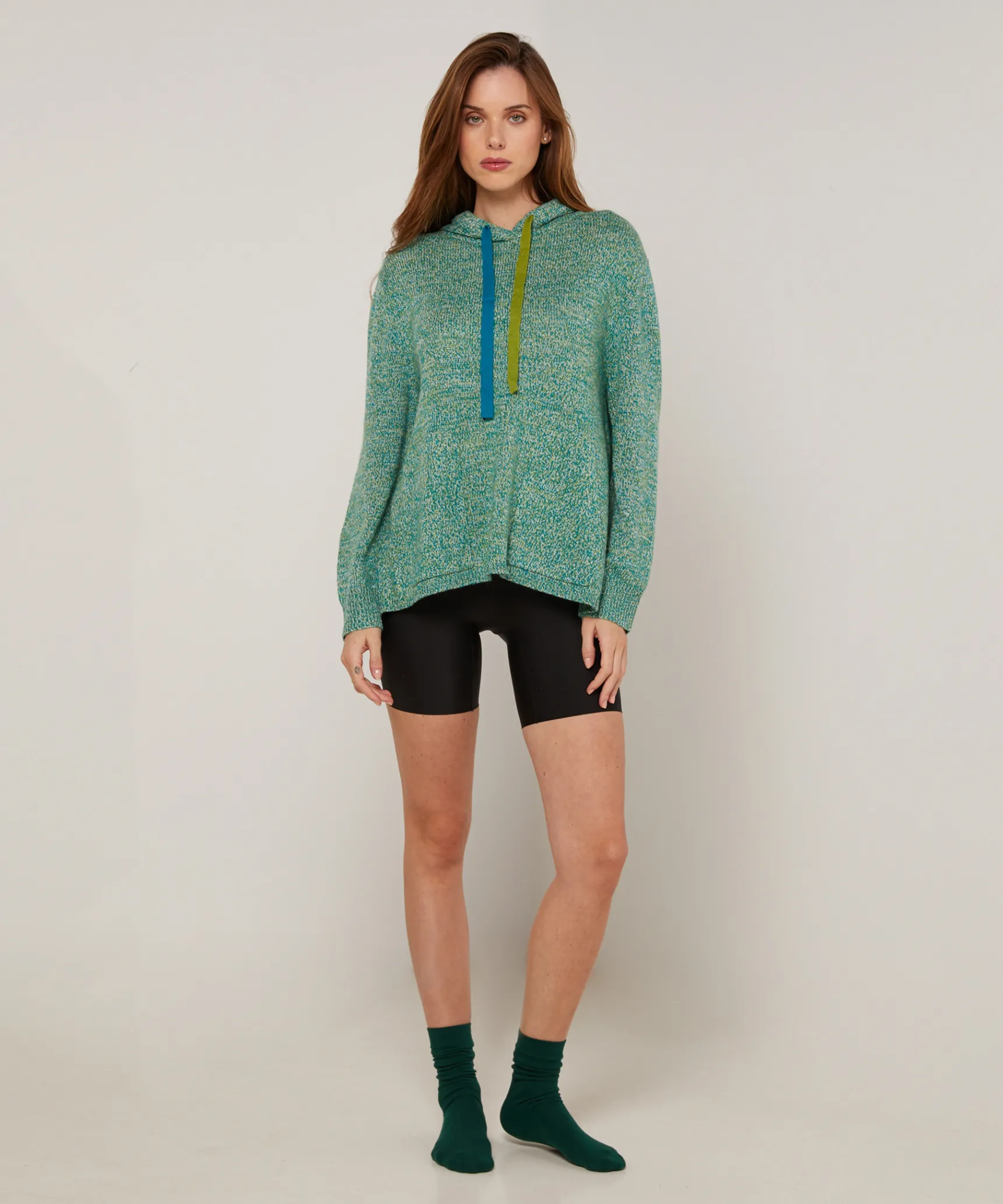 Online Rodier Pull oversize à capuche chiné vert