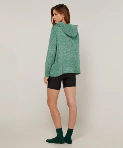 Online Rodier Pull oversize à capuche chiné vert