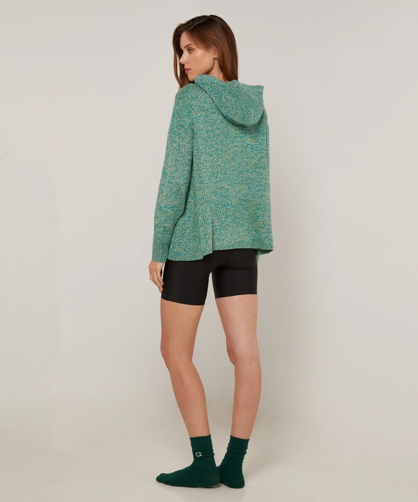 Online Rodier Pull oversize à capuche chiné vert