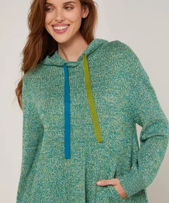 Online Rodier Pull oversize à capuche chiné vert