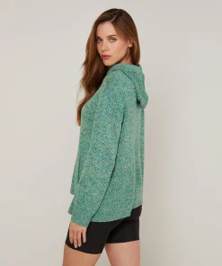 Online Rodier Pull oversize à capuche chiné vert
