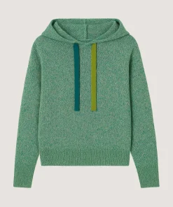 Online Rodier Pull oversize à capuche chiné vert