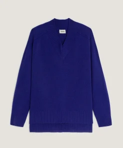 Discount Rodier Pull oversize col V en cachemire bleu outremer