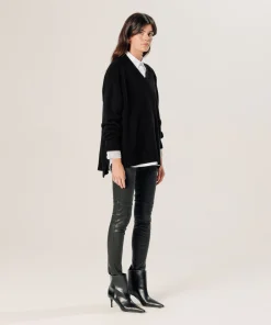 Hot Rodier Pull oversize col V en cachemire noir