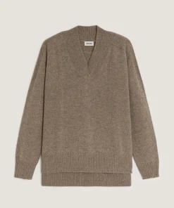 Hot Rodier Pull oversize col V en cachemire beige