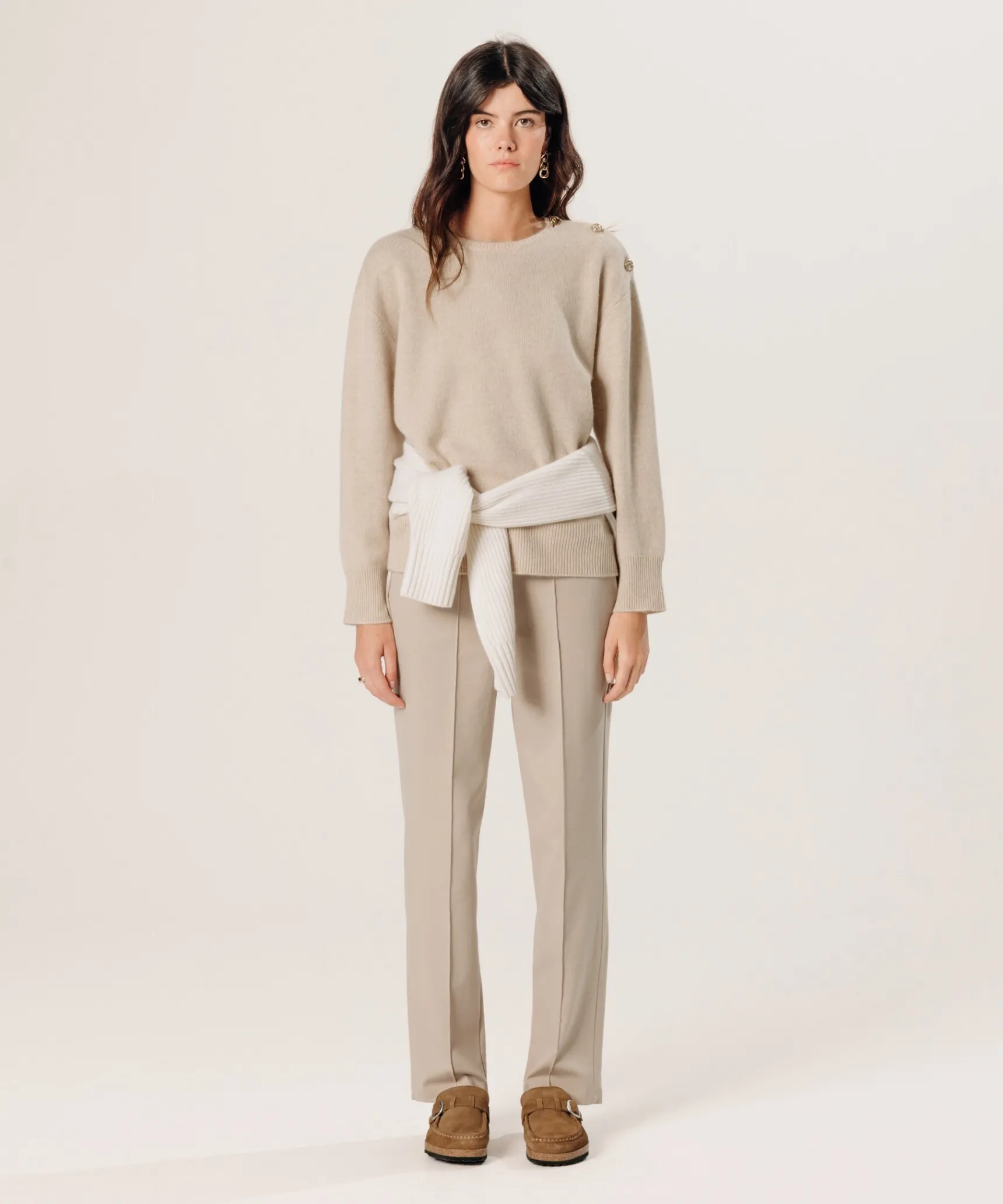 Discount Rodier Pull oversize en cachemire blanc creme