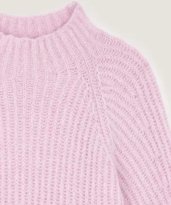 Rodier Pull oversize en grosse maille chiné rose pâle