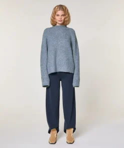 Outlet Rodier Pull oversize en grosse maille chiné bleu