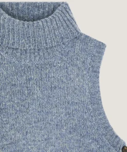 Clearance Rodier Pull sans manches en grosse maille bleu