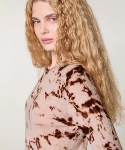Discount Rodier Pull Tie & Dye en laine et cachemire beige