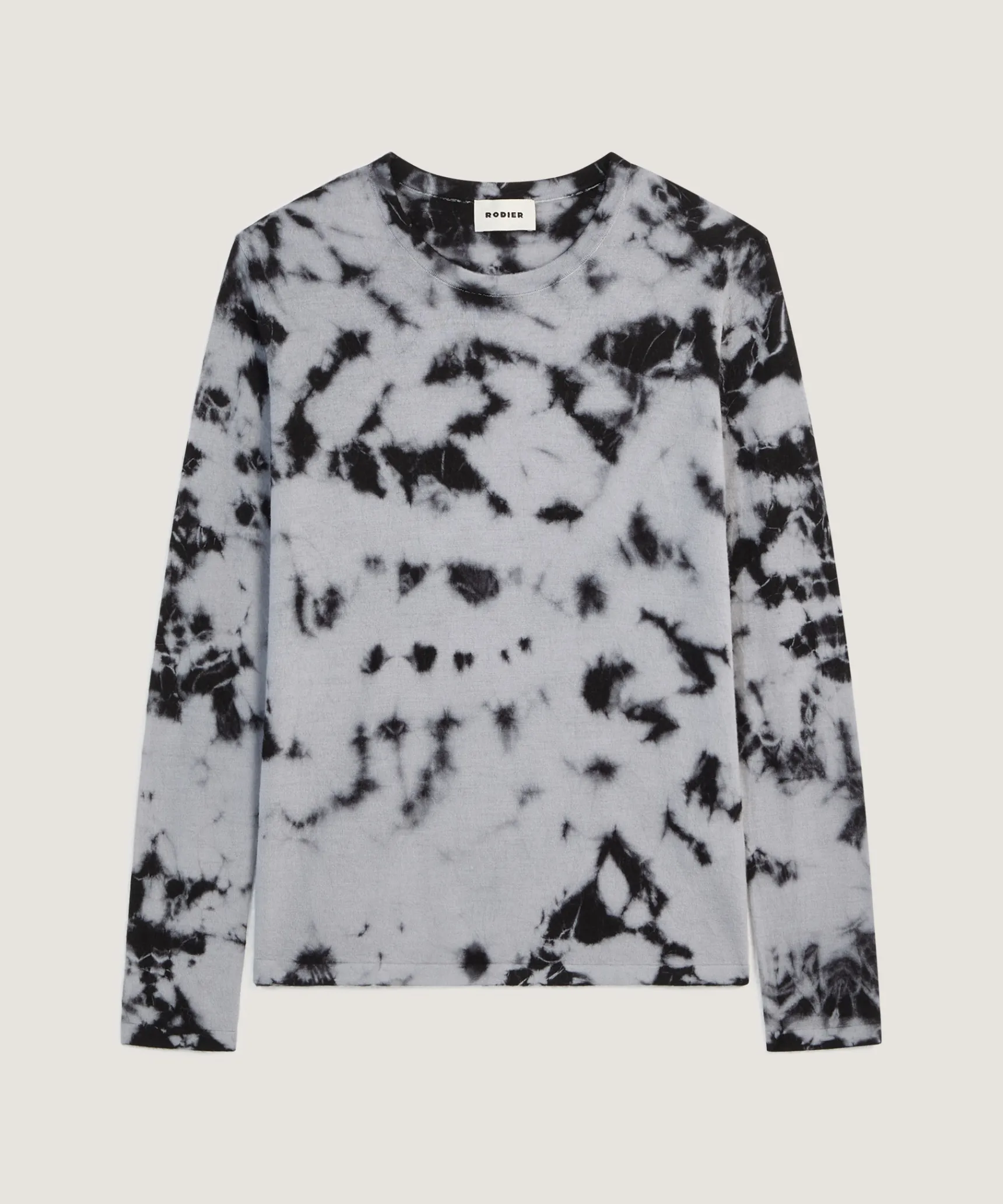 Sale Rodier Pull Tie & Dye en laine et cachemire gris