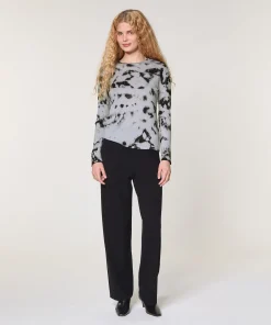 Sale Rodier Pull Tie & Dye en laine et cachemire gris