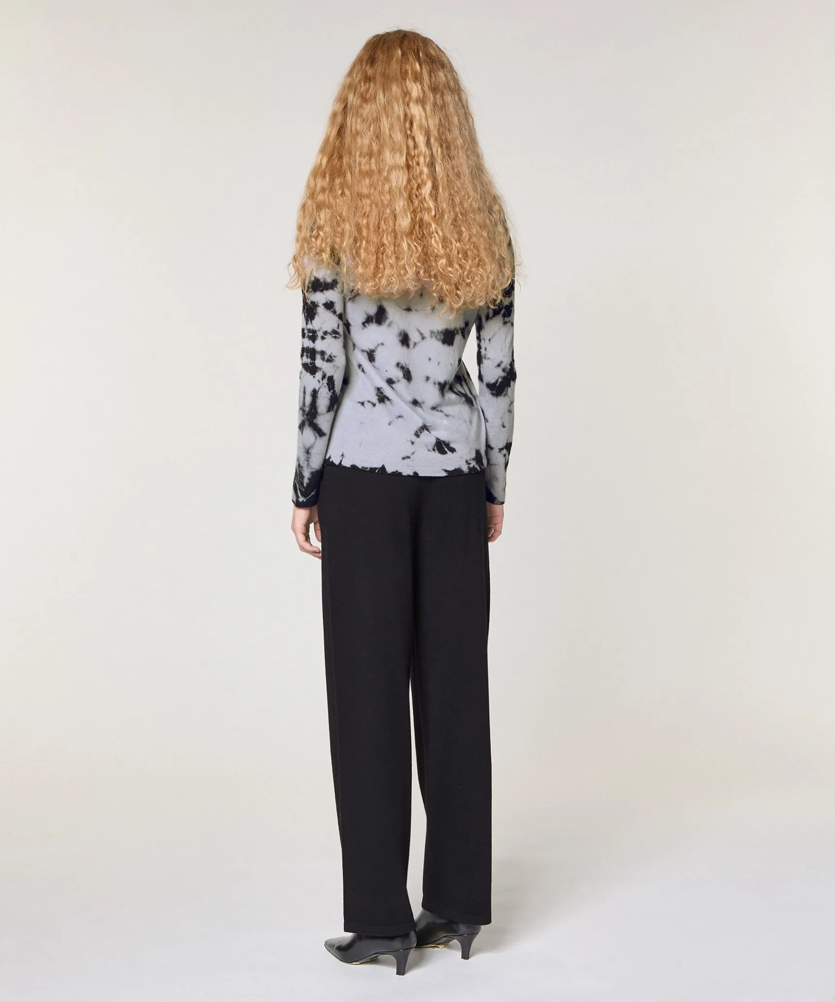 Sale Rodier Pull Tie & Dye en laine et cachemire gris