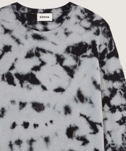 Sale Rodier Pull Tie & Dye en laine et cachemire gris