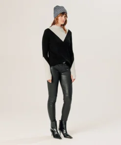 New Rodier Pull trompe l'œil en cachemire noir