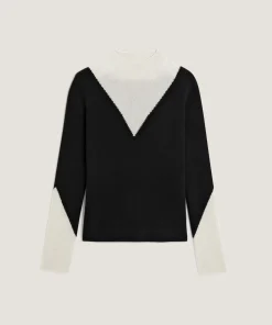New Rodier Pull trompe l'œil en cachemire noir