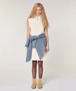 Discount Rodier Robe droite en laine blanc écru